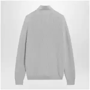 Brunello Cucinelli Jute-colored cotton zip-up cardigan