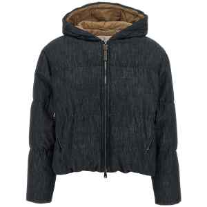 Brunello Cucinelli Denim-effect Twill Down Jacket