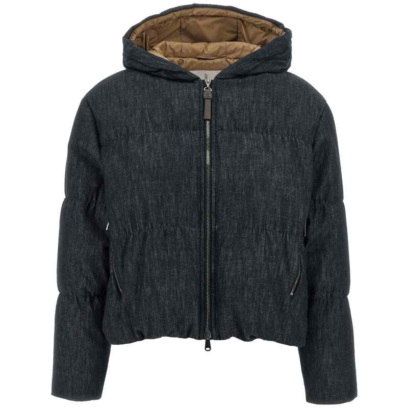 Brunello Cucinelli Denim-effect Twill Down Jacket