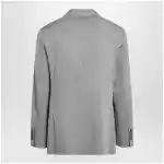 Brunello Cucinelli Double-breasted silk blazer in khaki