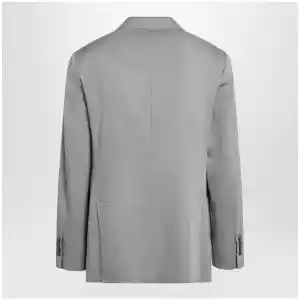 Brunello Cucinelli Double-breasted silk blazer in khaki