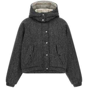 Brunello Cucinelli Shiny Zipper Pull Down Jacket