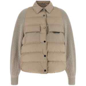 Brunello Cucinelli Shiny Flap Detail Down Jacket