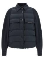 Brunello Cucinelli Shiny Flap Detail Down Jacket
