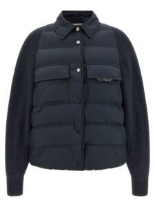 Brunello Cucinelli Shiny Flap Detail Down Jacket