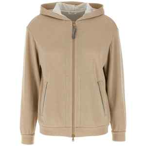 Brunello Cucinelli Precious Zipper Pull Hoodie