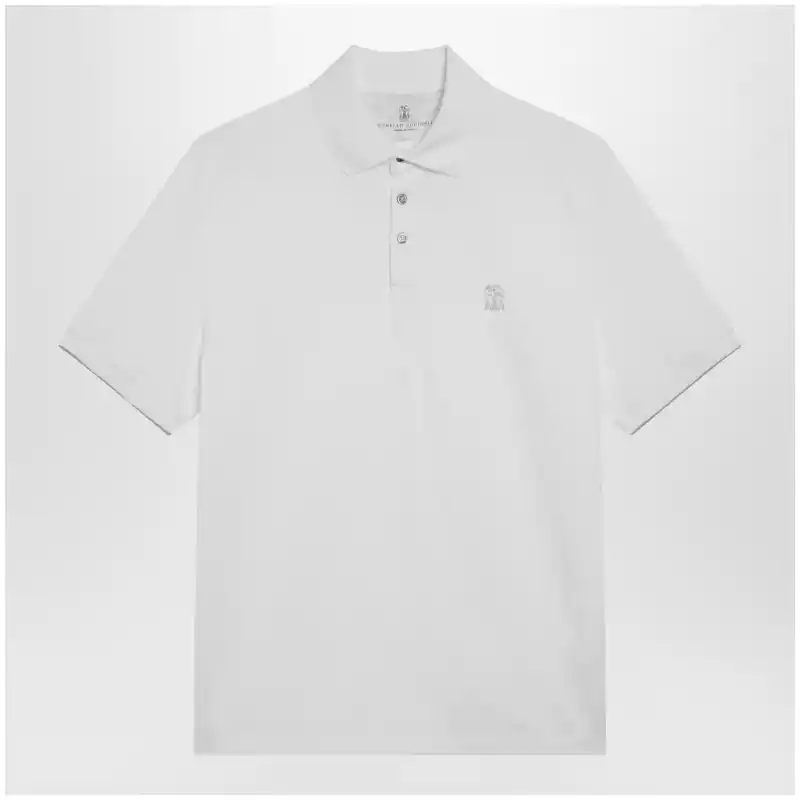 Brunello Cucinelli White cotton polo shirt