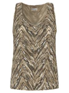 Brunello Cucinelli Dazzling Chevron Embroidery Top