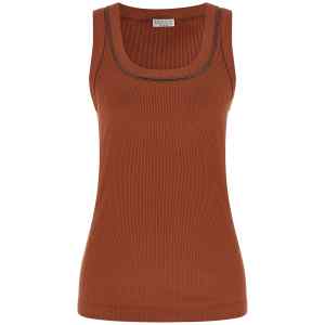 Brunello Cucinelli Shiny Trim Top