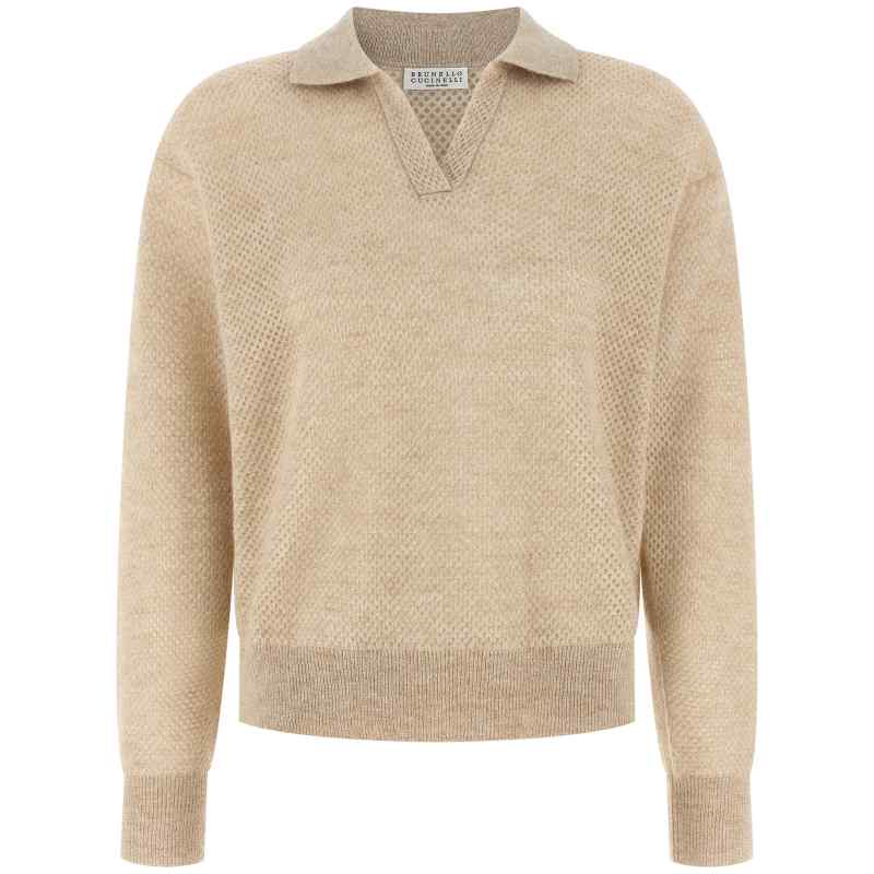Brunello Cucinelli Waffle Processing Polo Shirt