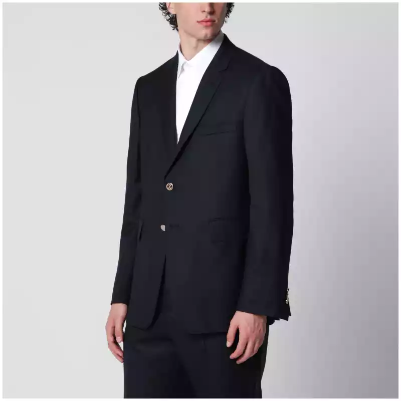 Thom Browne Single-breasted navy blue wool jacket