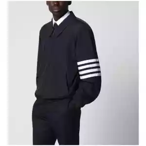Thom Browne Lightweight navy blue zip-up jacket