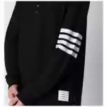 Thom Browne Navy blue cotton polo shirt