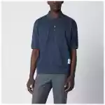 Thom Browne Navy blue cotton polo shirt