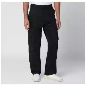 Represent Black cotton cargo trousers