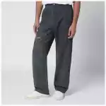 Represent Washed-effect black cotton trousers