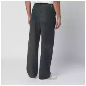 Represent Washed-effect black cotton trousers
