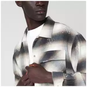 Represent Milk-colored flannel checked shirt