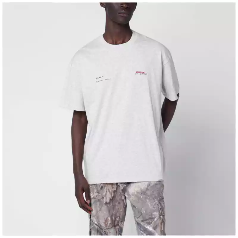 Represent Cream Marl T-shirt with logo