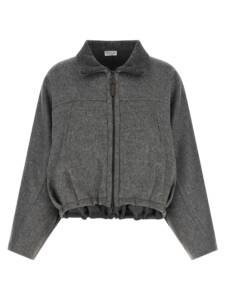 Brunello Cucinelli Shiny Zipper Pull Jacket