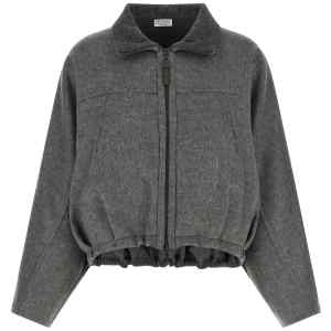 Brunello Cucinelli Shiny Zipper Pull Jacket
