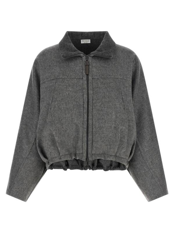 Brunello Cucinelli Shiny Zipper Pull Jacket