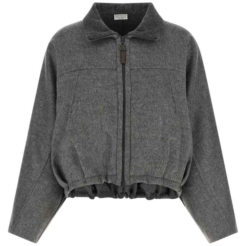Brunello Cucinelli Shiny Zipper Pull Jacket