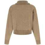 Brunello Cucinelli Shiny Zipper Pull Wool Cardigan