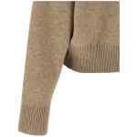 Brunello Cucinelli Shiny Zipper Pull Wool Cardigan