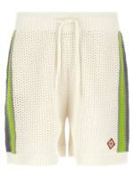 Casablanca Stripe Crochet Bermuda Shorts