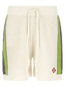 Casablanca Stripe Crochet Bermuda Shorts