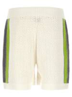 Casablanca Stripe Crochet Bermuda Shorts