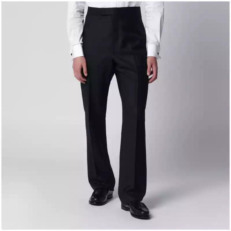 Thom Browne Navy blue wool trousers