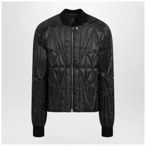 Moncler + Rick Owens Black quilted zip-up down jacket