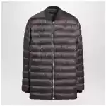 Moncler + Rick Owens Mud-colored quilted zip-up down jacket