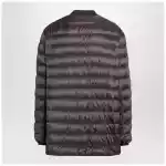 Moncler + Rick Owens Mud-colored quilted zip-up down jacket