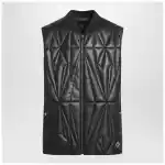 Moncler + Rick Owens Brown faux leather zip-up vest