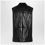 Moncler + Rick Owens Black faux leather zip-up vest