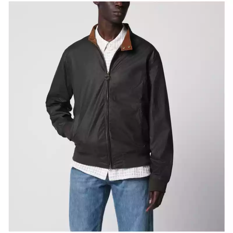 Barbour Olive green lightweight waxed Royston jacket