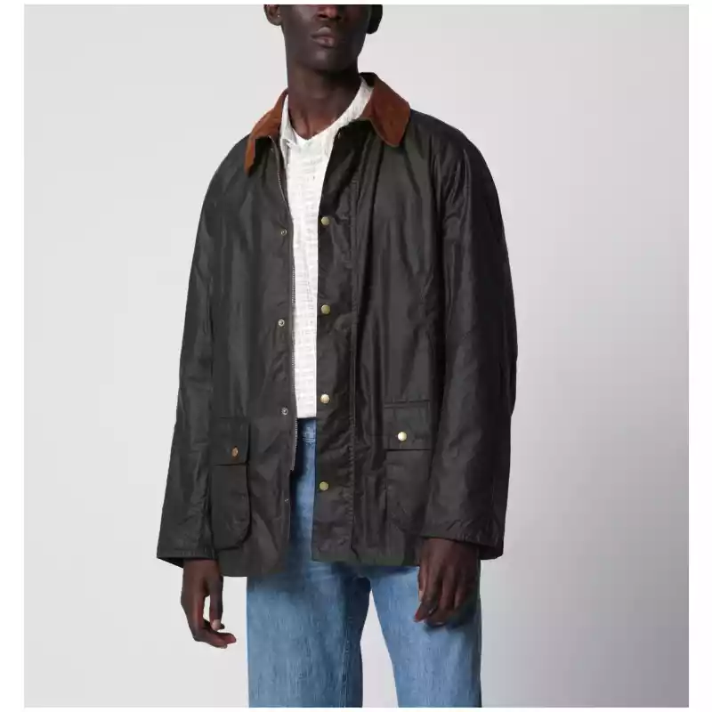 MWX1377MWX_S_BARBO-OL51.a Barbour Olive green lightweight waxed Ashby jacket