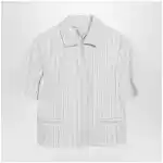 Max Mara Pinstripe piqué jersey jacket