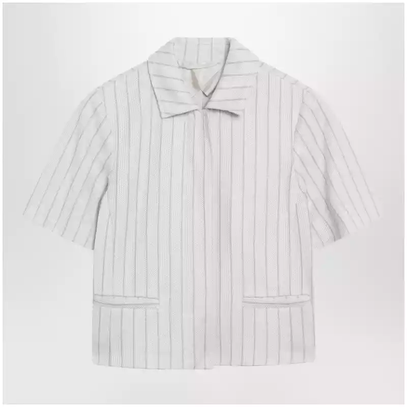 Max Mara Pinstripe piqué jersey jacket