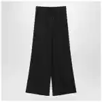 Max Mara Wide-leg blue silk trousers