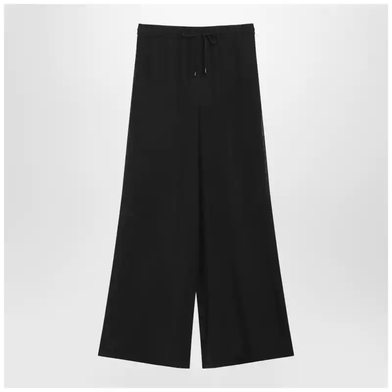 Max Mara Wide-leg blue silk trousers