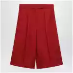 Max Mara Red linen bermuda shorts