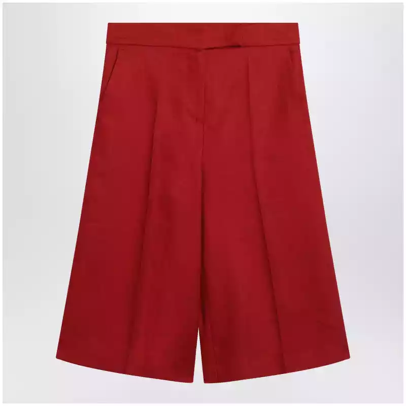 MXMKAKICO_S_MAXM-003.x Max Mara Red linen bermuda shorts