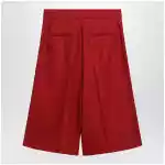 Max Mara Red linen bermuda shorts