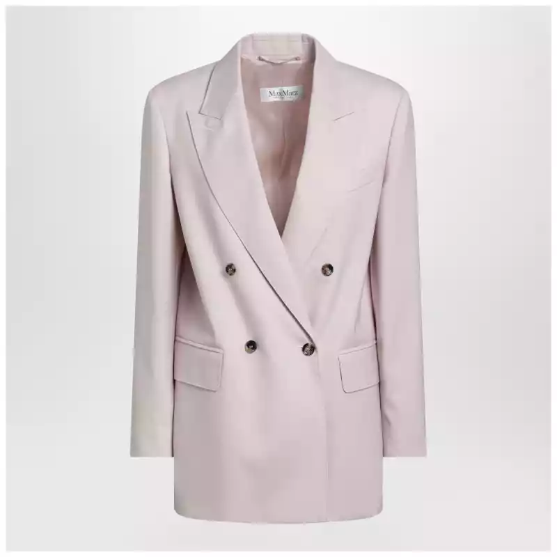 Max Mara Dusty beige double-breasted wool-blend jacket