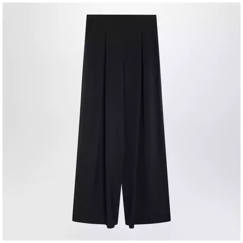 Max Mara Navy silk-blend trousers