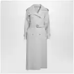 Max Mara Sand-coloured double-breasted duster coat in linen drill
